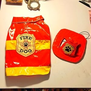 Dog fire fighter costume size small